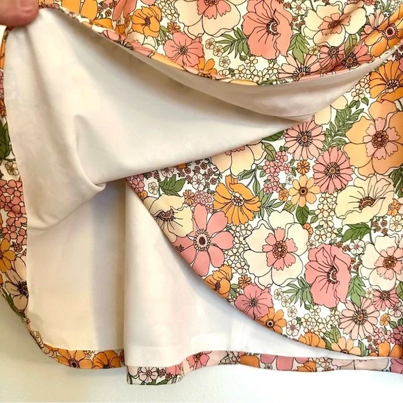 Gianni Bini Floral Wrap Skirt Side Tie Lined Size 12 - Picture 3 of 10